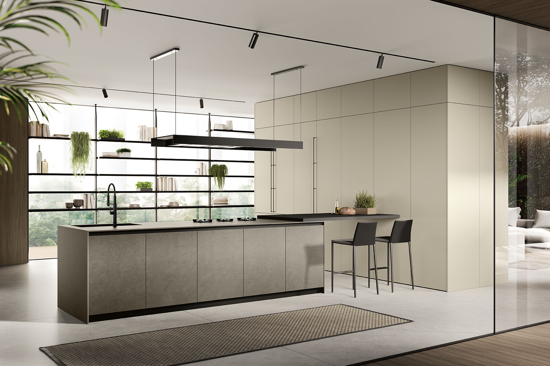 FebalCasa_Cucina_Moderna_Origina_AntaTelaioAlluminio_Compo2d(1)