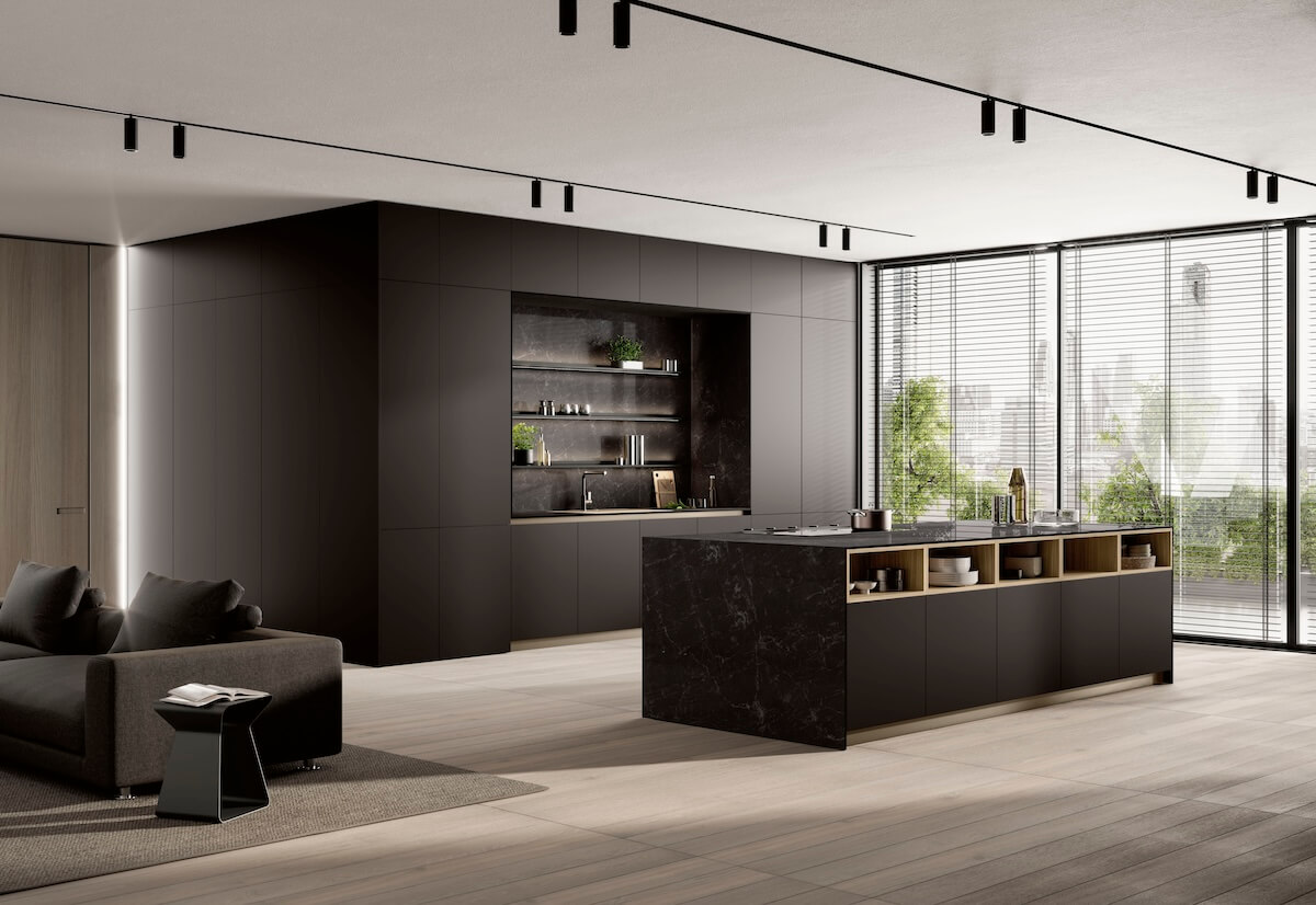 cucina nera moderna