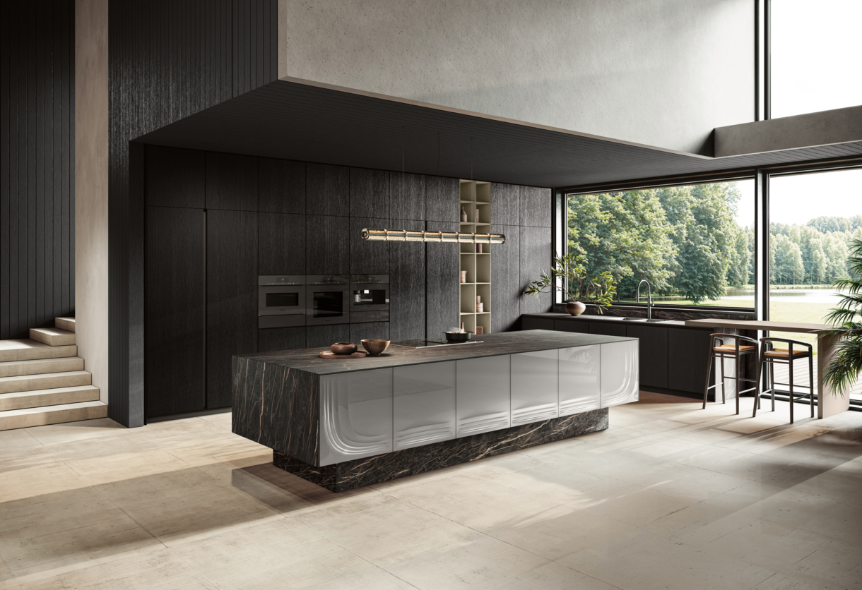 Cucina open space con isola