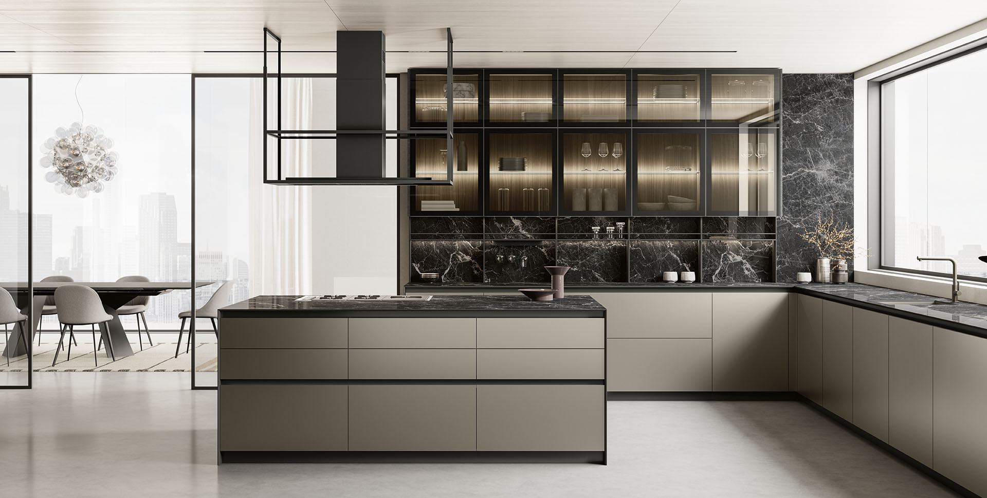 cucina-con-ante-vetro-trasparente