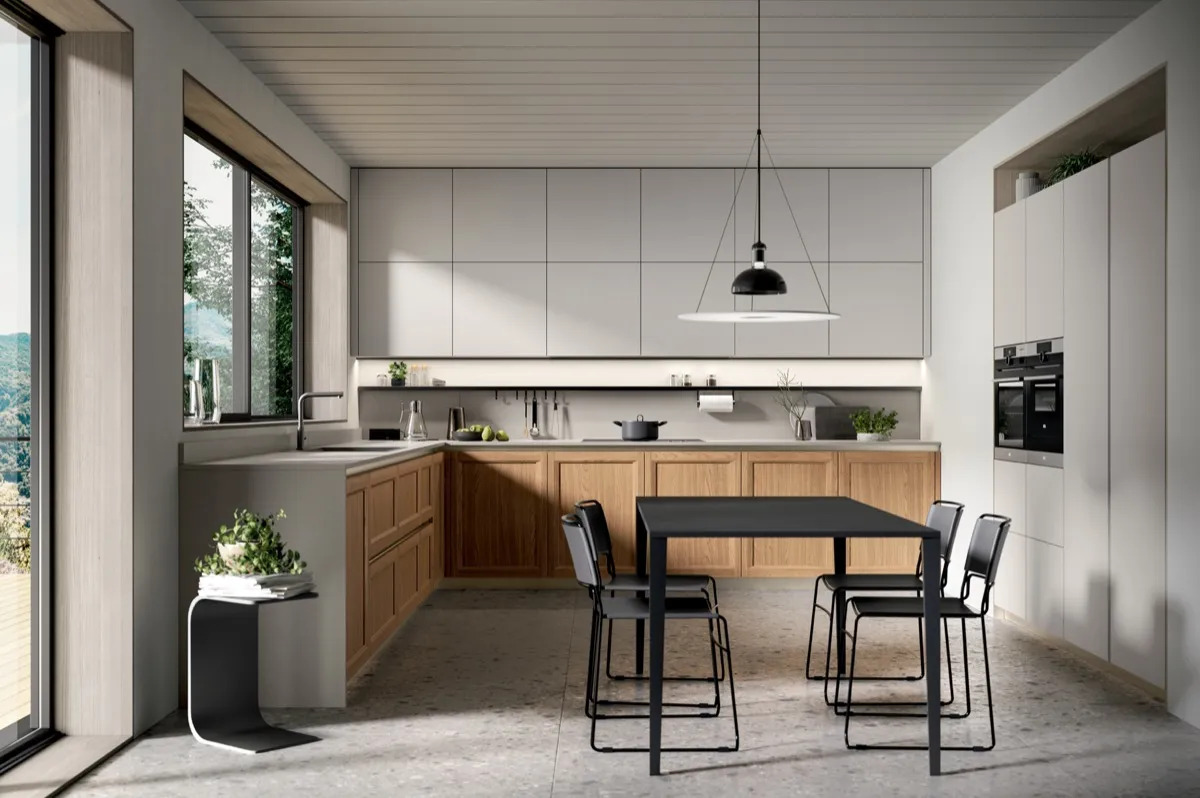 Cucina moderna toni caldi